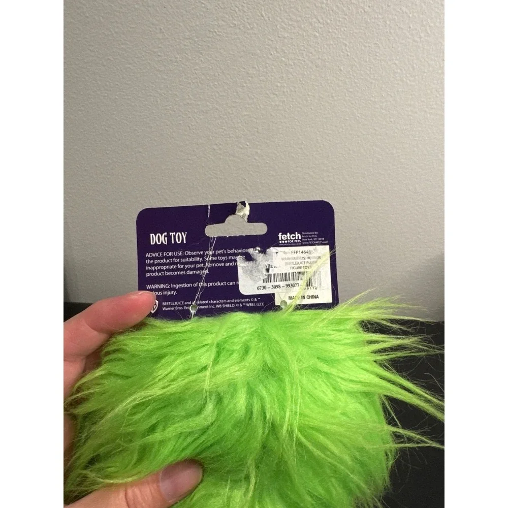 Beetlejuice Plush Dog Toy Warner Bros Horror Fetch for Pets Squeaky Figure